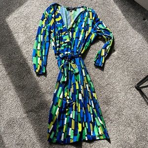 Belted geometric dress